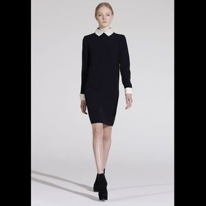 Victoria Beckham Wonderland Black White Contrast Rabbit Collar Dress